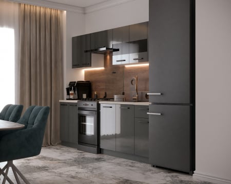 Bucatarie Daria, 240x60x200cm, Antracit [1]