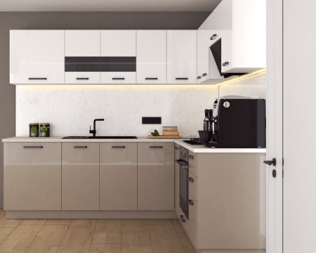 Bucatarie Daria colt V2, Alb+Cappuccino [2]