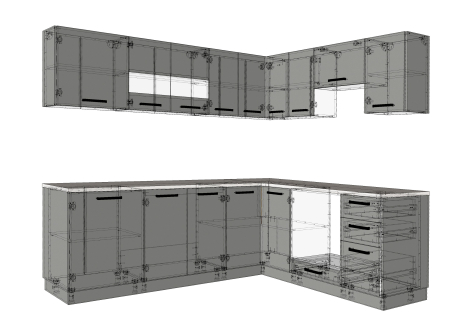Bucatarie Daria colt V2, Alb lucios [8]