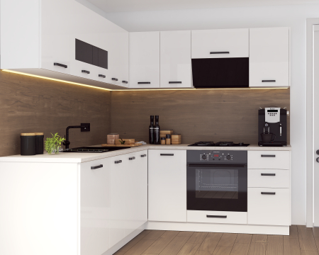 Bucatarie Daria colt V2, Alb lucios [5]