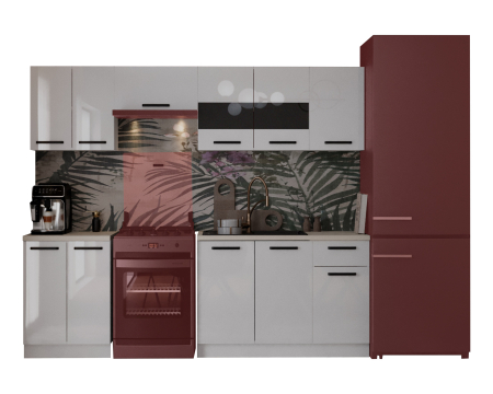 Bucatarie Daria MDF, V1 260x60x200cm, Alb [6]