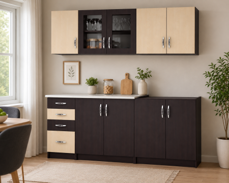 Mobila bucatarie - Bucatarie Venus Ro Wenge Mesteacan 2m