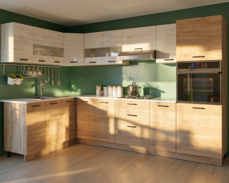 Bucatarii - mobilă de bucătărie pe colț stejar