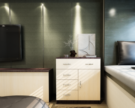 Mic mobilier - Comoda 1-3-1 Ro, Wenge + Mesteacan