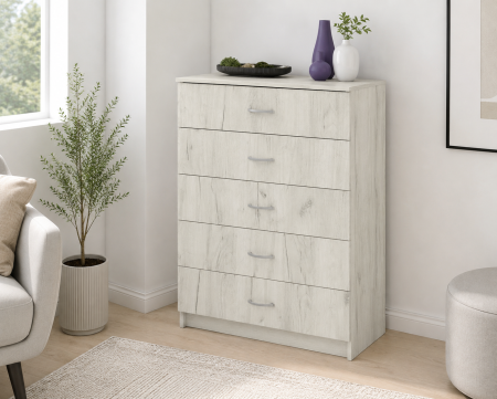 Mic mobilier - Comoda 5 Sertare, 72x40x90 cm, Stejar K001