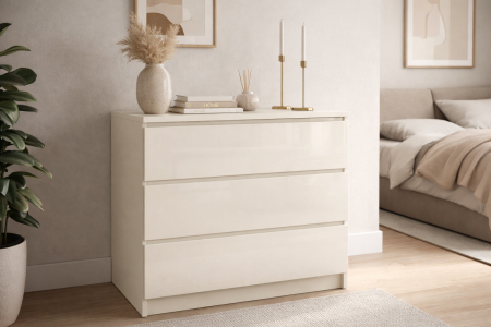 Comode - Comoda Aria  3 Sertare Alb 70x40x77 cm