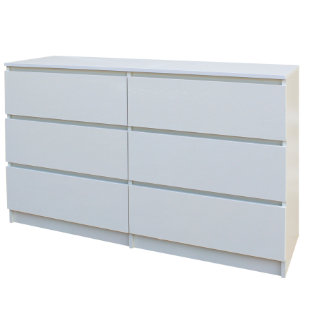 Comode - Comoda Aria 6 sertare  Alb 120x40x77 cm