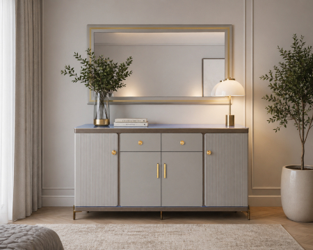 Comode - Comoda Royal MDF Gri deschis, 160x40x90cm