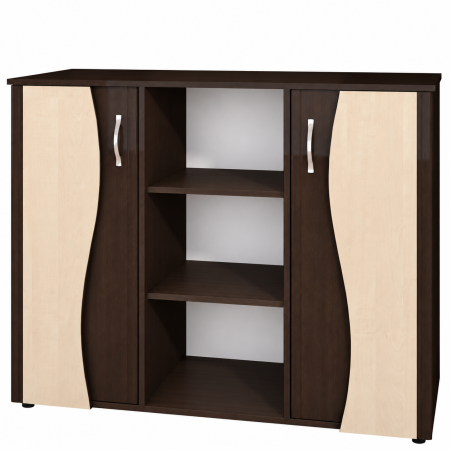 Comode - Comoda Tineret, 120x45x95 cm, Wenge+Mesteacan