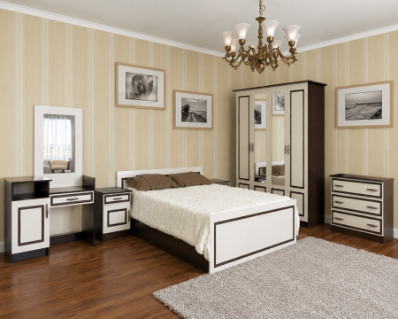 Mobila dormitor - Dormitor Kim Ro Wenge+Mesteacan