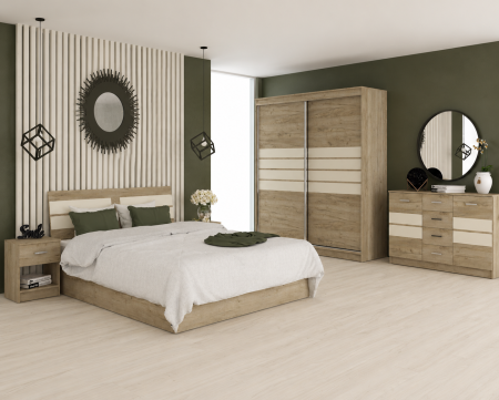 Dormitor complet - Dormitor Luca, Stejar K002