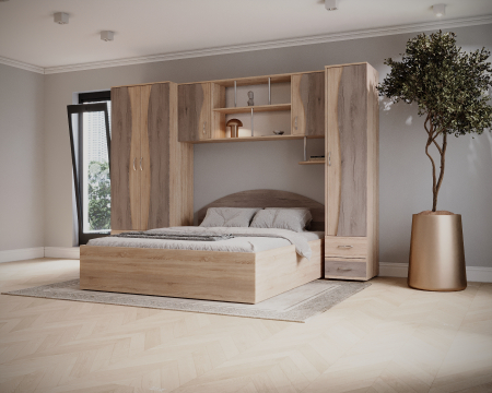 Dormitor Tineret cu D2 - Sonoma/Trufe [2]