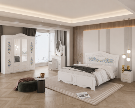 Dormitor complet - Dormitor ZQB-810 4 Usi Alb