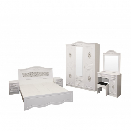 Dormitor complet - Dormitor ZQB-811, 3 USI, Alb