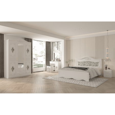 Dormitor complet - Dormitor ZQB-811, 3 USI, Alb