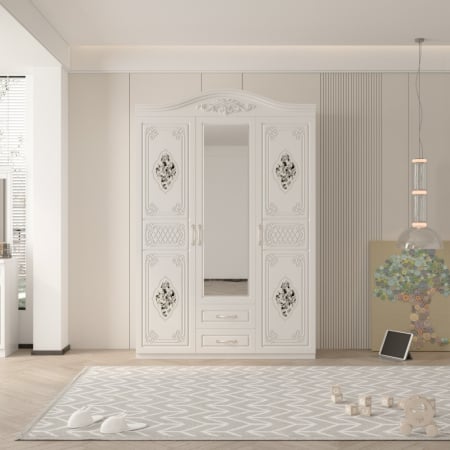 Dormitor ZQB-811, 3 USI, Alb [5]