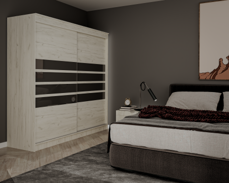 Dulapuri dormitor - Dressing 2 Usi Luca, 200x60x200 cm, Stejar K001