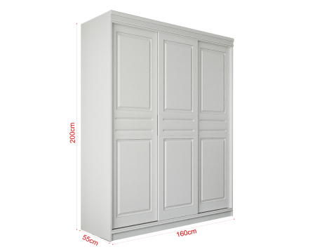 Dressing BD05 Alb, 160x55x200cm [4]