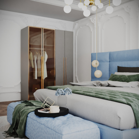 Dressing gri+auriu Montreal 160x55x200cm [1]