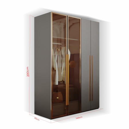Dressing gri+auriu Montreal 160x55x200cm [3]