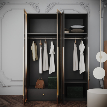 Dressing gri+auriu Montreal 160x55x200cm [4]