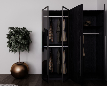 Dressing modern SAN REMO NEGRU cu iluminare LED – 180x200x60 cm, MDF 18 mm [2]