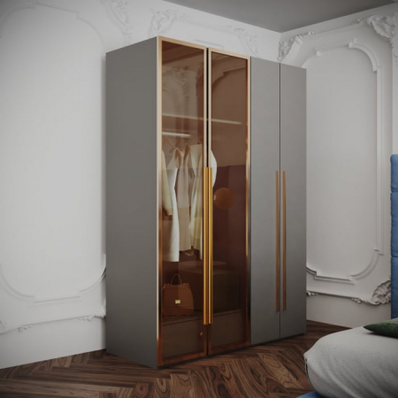 Dulapuri dormitor - DRESSING MONTREAL MDF GRI 140x55x200cm