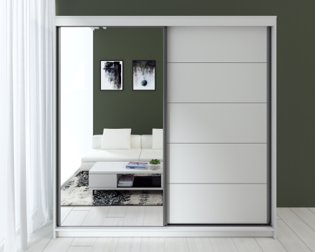 Dulapuri dormitor - Dressing Smart Acril Alb 180x60x200cm