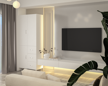 Dulap 3Usi -3S, 70x 35x 180 cm Alb [2]