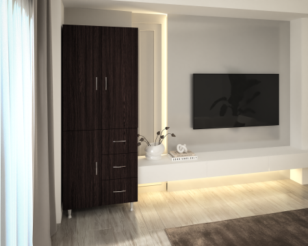 Dulapuri living - Dulap 3Usi -3S , 70x35x180 cm, Wenge