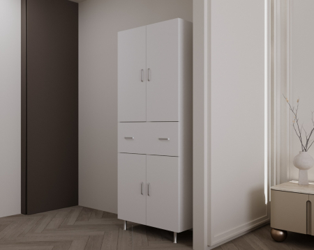 Dulap 4Usi -1S , 70x35x180 cm Alb [3]