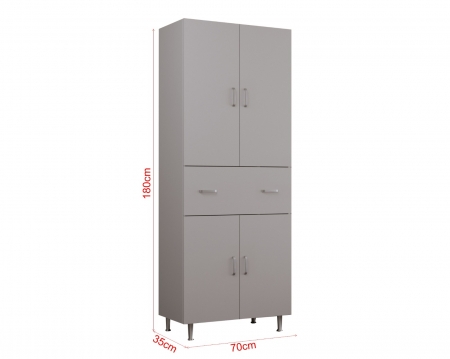 Dulap 4Usi -1S , 70x35x180 cm Alb [7]