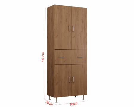 Dulap 70X35X180 cm, 4U-1S Stejar K003 [7]
