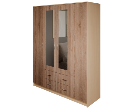 Dulap Garmonia 4U, 160x50x200 cm, Sonoma/Trufe [4]
