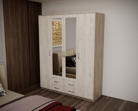 Mobila living - Dulap Garmonia 4U, 160x52x200 cm, Stejar k001+k002