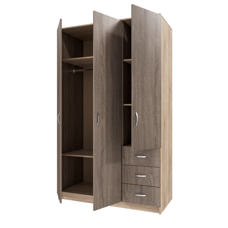 Dulap Ionut, 120x50x200 cm, Sonoma/Trufe [3]