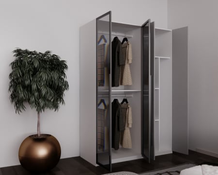 DULAP MONTREAL MDF CULOARE GRI 140x200x55 [3]