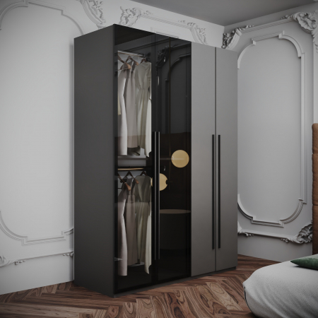 Dulapuri dormitor - DULAP MONTREAL MDF CULOARE GRI 140x200x55