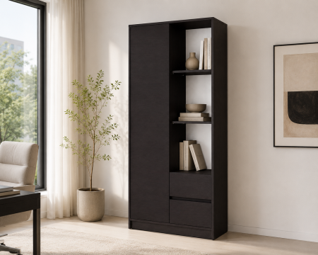 Dulapuri living - Dulap MP1 1U 2S  Wenge 80x33x180 cm