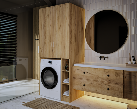 Dulapuri living - Dulap MS 2U Polite, 85x60X199 cm, Stejar K003