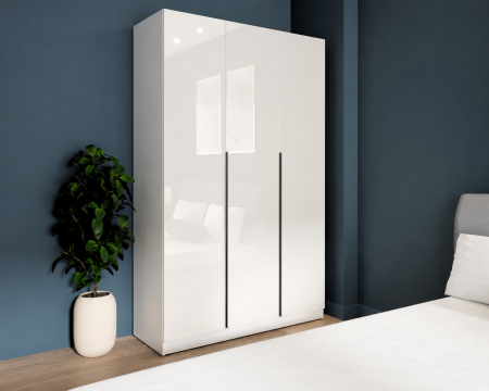 Mobila living - Dulap Prestige 3U - Acril alb