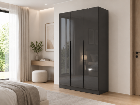 Mobila living - Dulap Prestige 3U - Acril antracit
