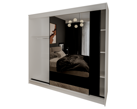 Dulap UC MP3, 200x60x200 cm, Alb/Antracit [5]