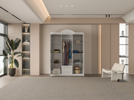 dulap 3 uși dormitor, alb, 150x200x50 cm [1]