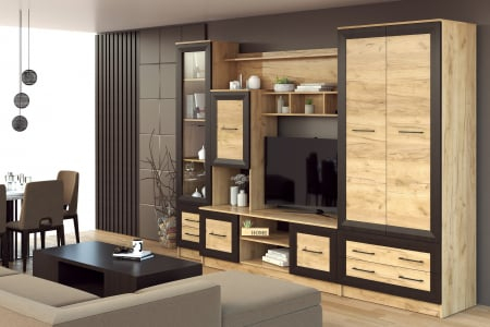 Mobila living - Living Kaspiy, 300x52x210 cm, Stejar K003