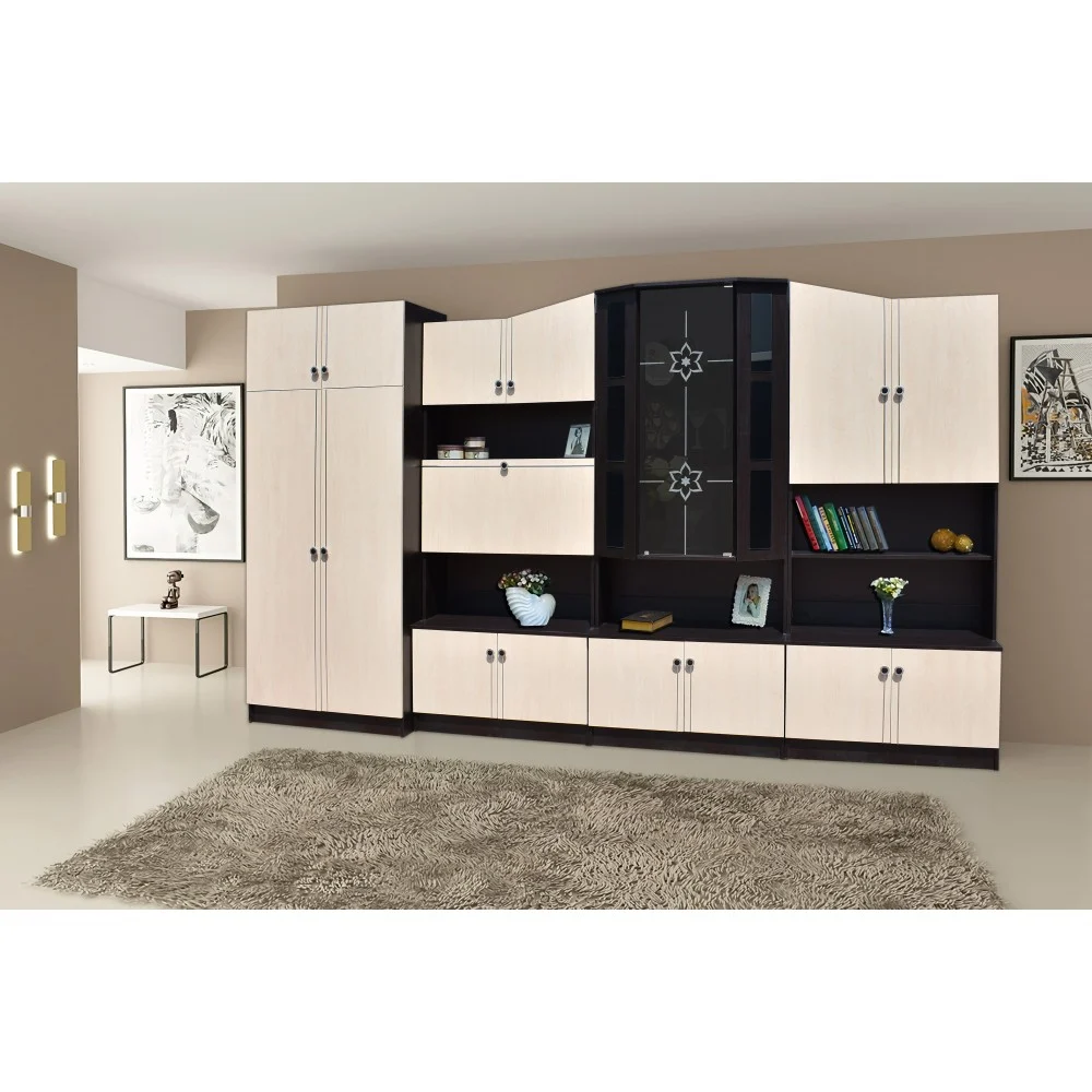 Seturi mobila living - LIVING OSCAR RO, WENGE + MESTEACAN 360x52x207CM