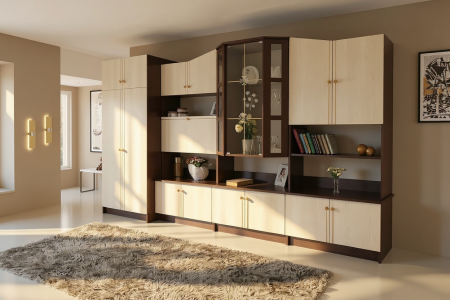 Seturi mobila living - Living Oscar UA  Wenge Mesteacan 360x52x207 cm