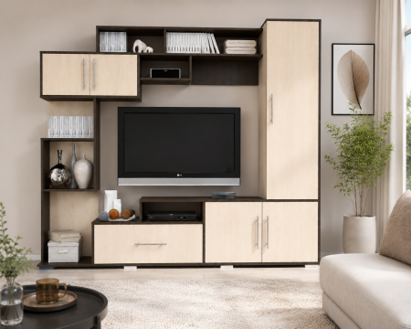 Seturi mobila living - Living Pekin RO Wenge Mesteacan 210x40x179 cm