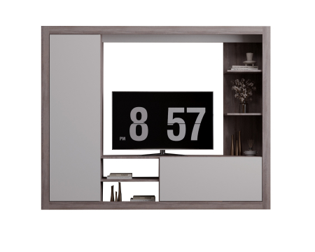 Living Rona Stejar Gri + Alb 200x36x160 cm [7]