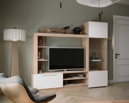 Seturi mobila living - Living Trento Sonoma+Alb 204x35x177 cm